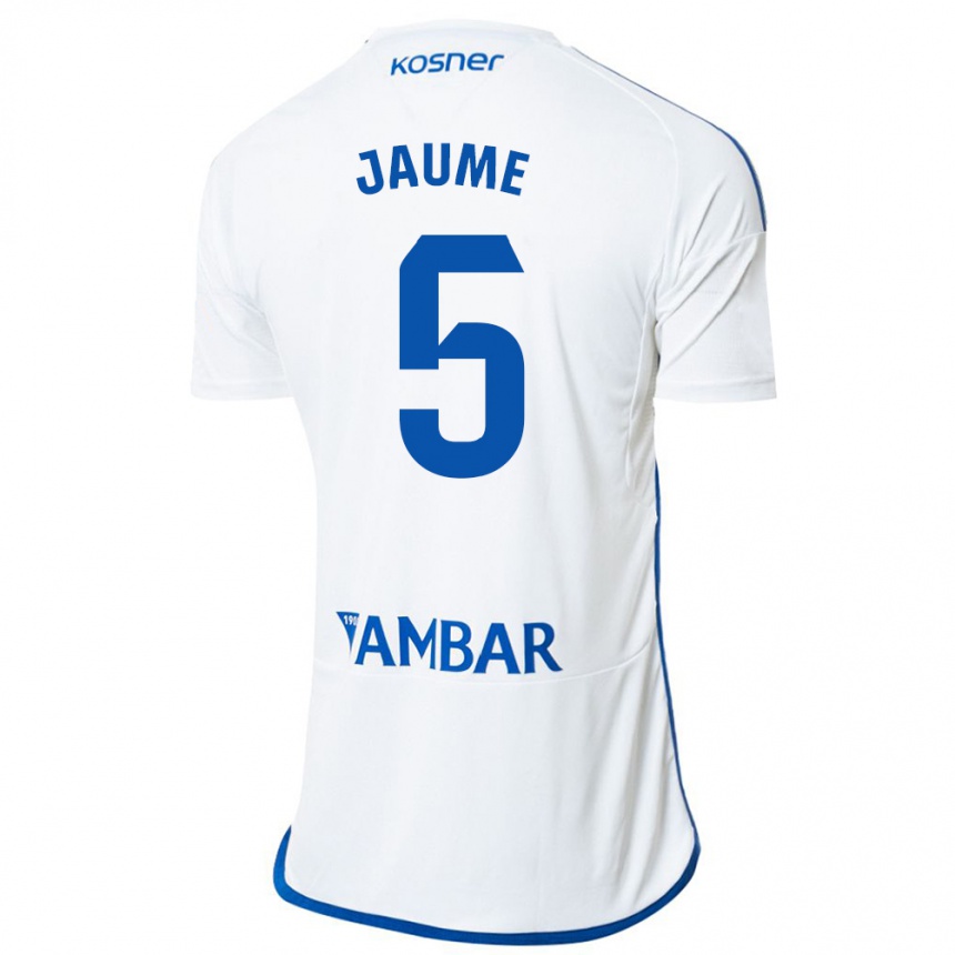 Damen Fußball Jaume Grau #5 Weiß Heimtrikot Trikot 2023/24 T-Shirt Luxemburg