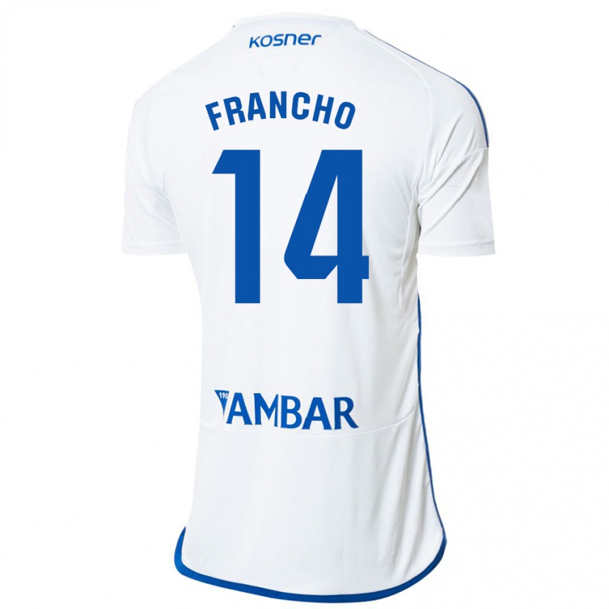 Damen Fußball Francho Serrano #14 Weiß Heimtrikot Trikot 2023/24 T-Shirt Luxemburg