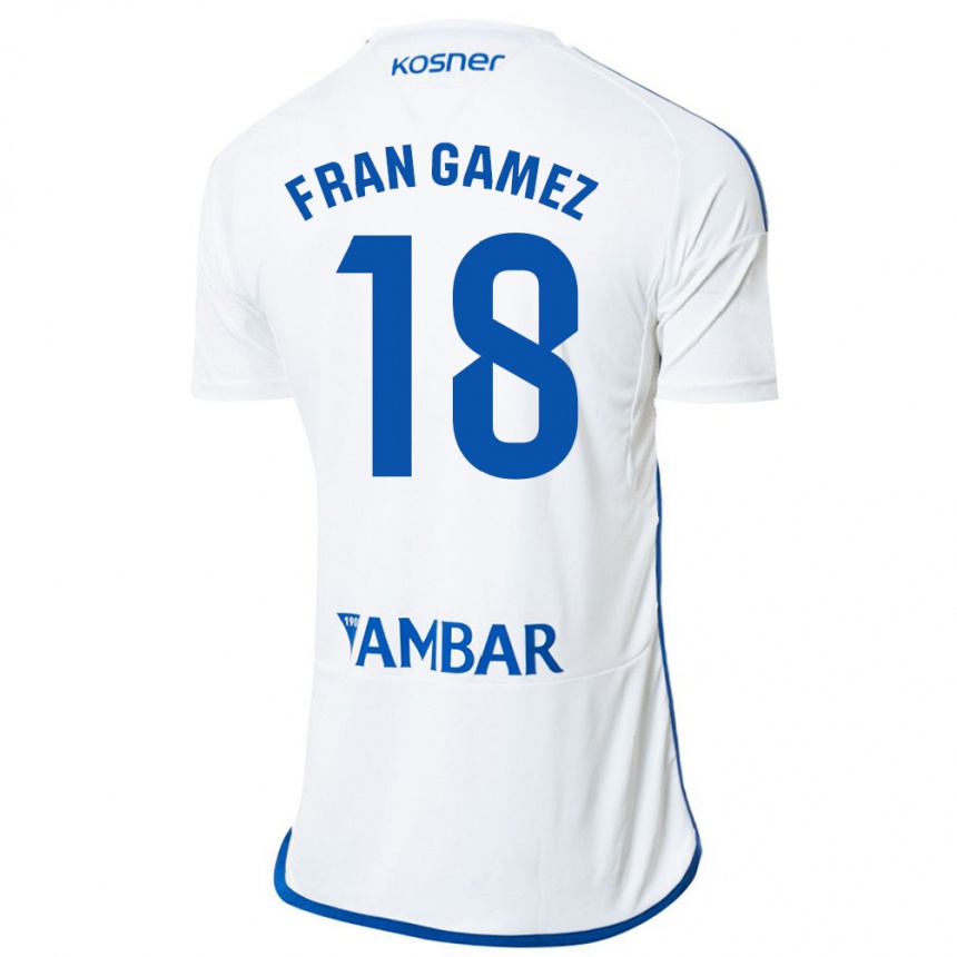 Damen Fußball Fran Gámez #18 Weiß Heimtrikot Trikot 2023/24 T-Shirt Luxemburg