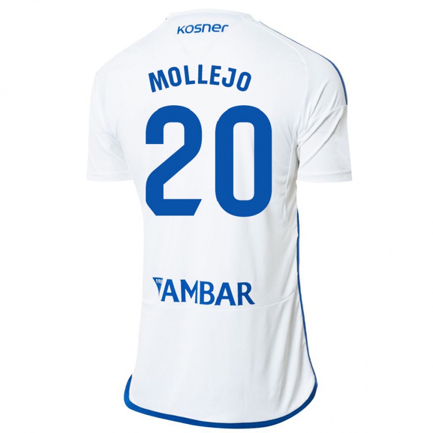 Damen Fußball Victor Mollejo #20 Weiß Heimtrikot Trikot 2023/24 T-Shirt Luxemburg