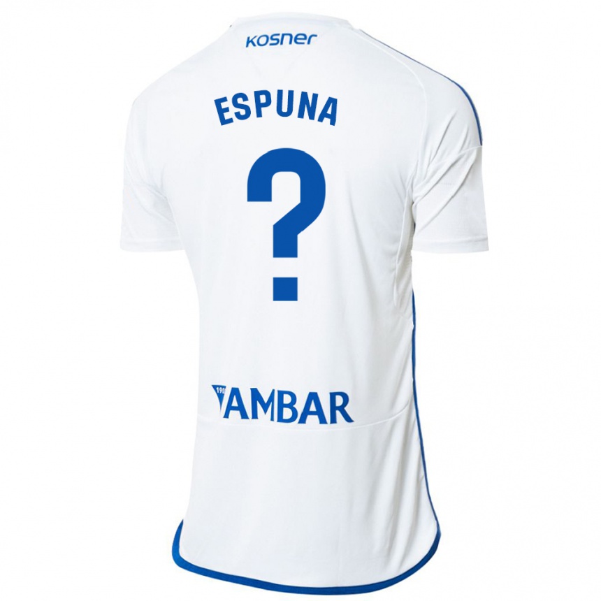 Damen Fußball Nico Espuña #0 Weiß Heimtrikot Trikot 2023/24 T-Shirt Luxemburg