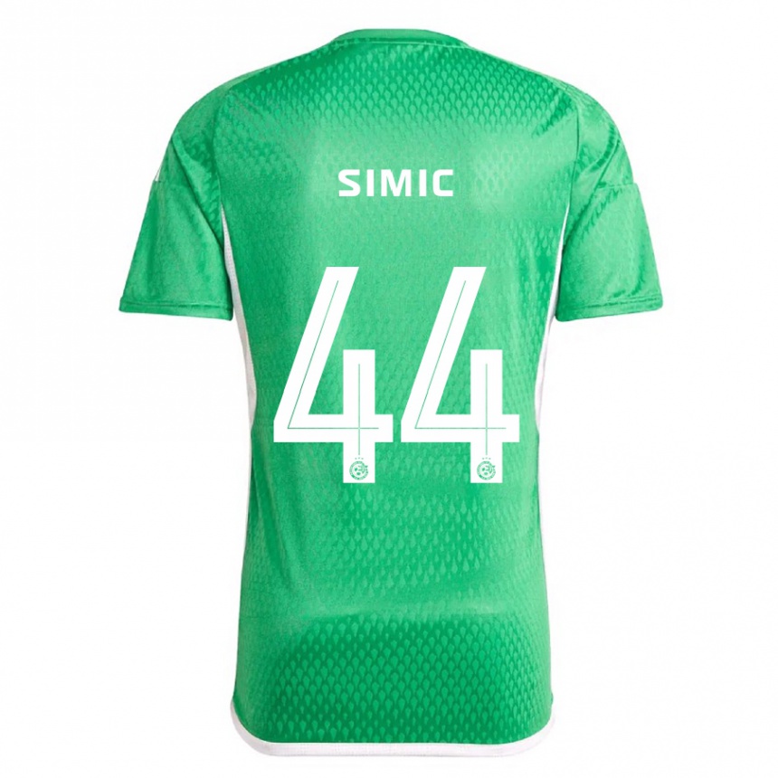 Damen Fußball Lorenco Simic #44 Weiß Blau Heimtrikot Trikot 2023/24 T-Shirt Luxemburg