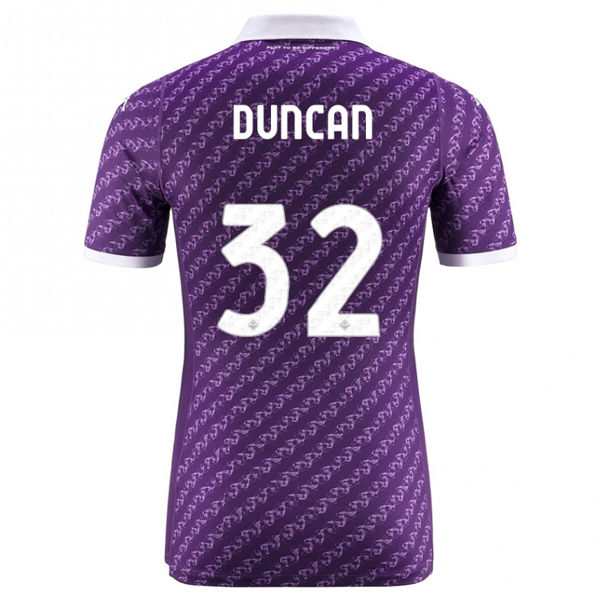 Damen Fußball Alfred Duncan #32 Violett Heimtrikot Trikot 2023/24 T-Shirt Luxemburg