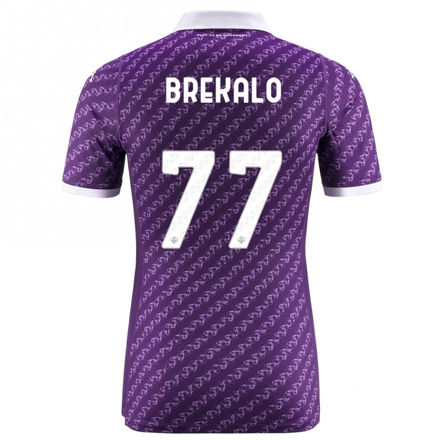 Damen Fußball Josip Brekalo #77 Violett Heimtrikot Trikot 2023/24 T-Shirt Luxemburg