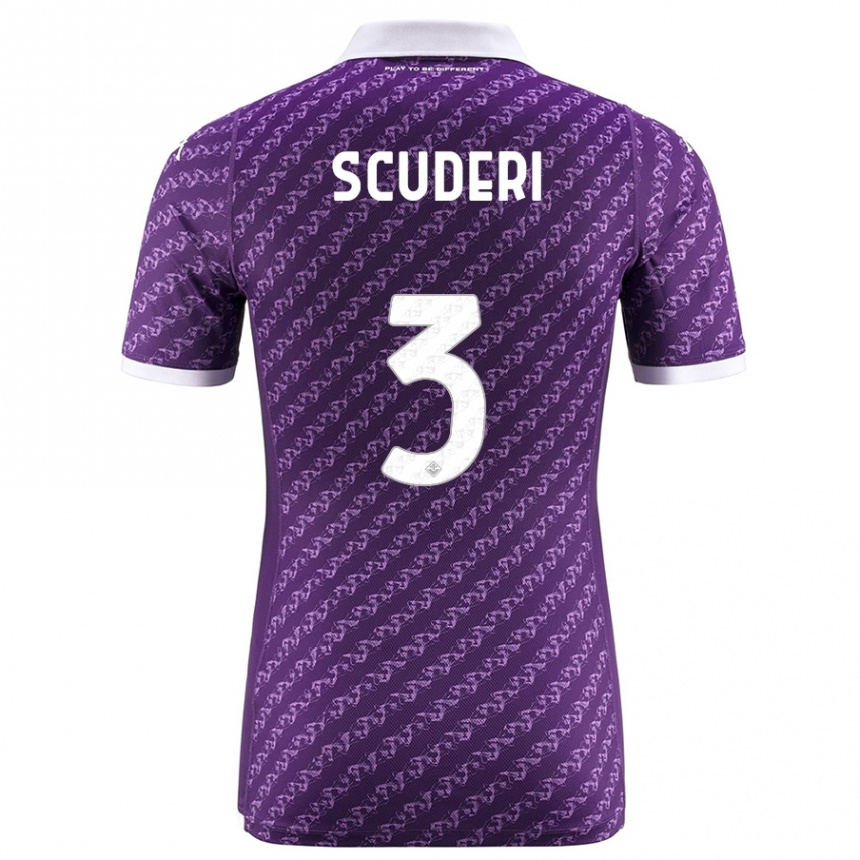 Damen Fußball Giulio Scuderi #3 Violett Heimtrikot Trikot 2023/24 T-Shirt Luxemburg