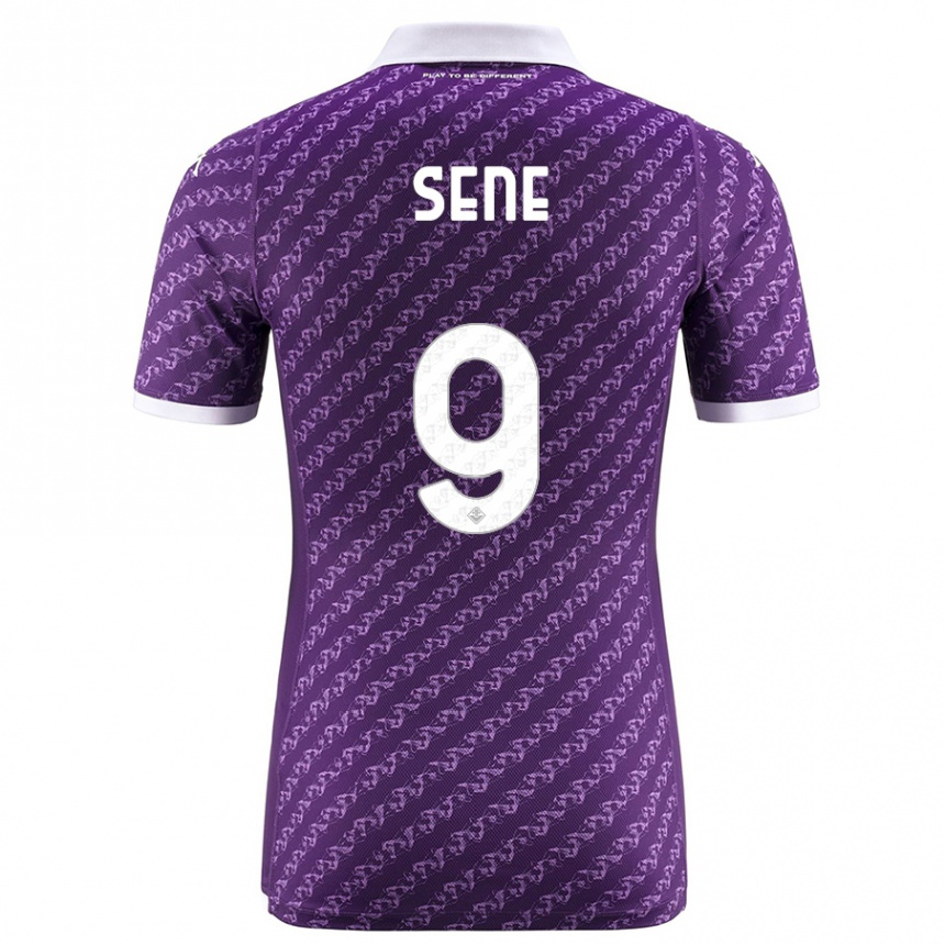 Damen Fußball Fallou Sene #9 Violett Heimtrikot Trikot 2023/24 T-Shirt Luxemburg