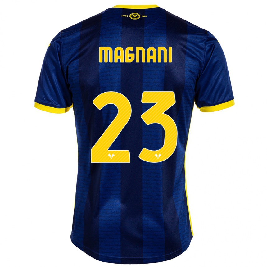 Damen Fußball Giangiacomo Magnani #23 Marine Heimtrikot Trikot 2023/24 T-Shirt Luxemburg