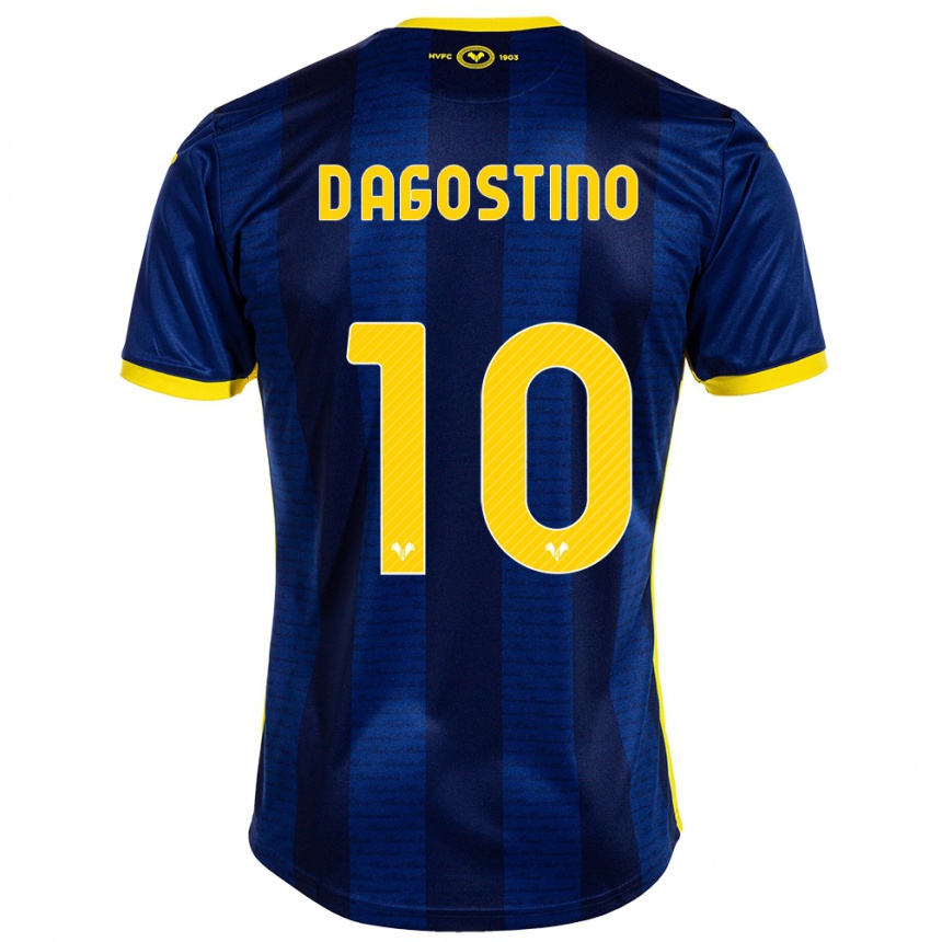 Damen Fußball Samuele D'agostino #10 Marine Heimtrikot Trikot 2023/24 T-Shirt Luxemburg