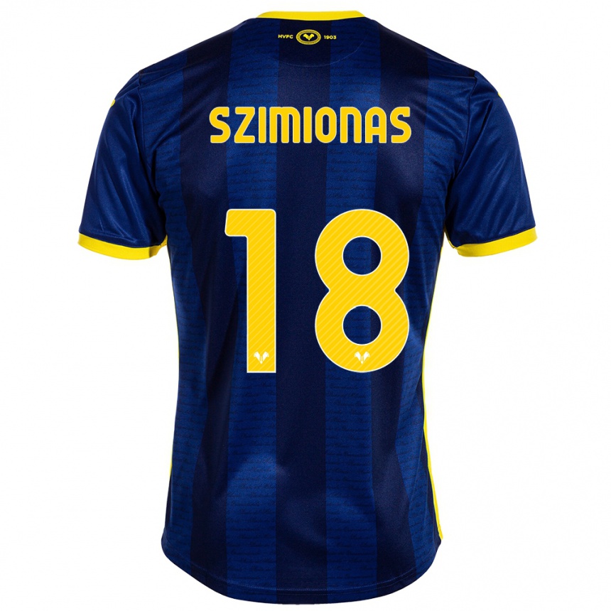 Damen Fußball Luca Szimionas #18 Marine Heimtrikot Trikot 2023/24 T-Shirt Luxemburg