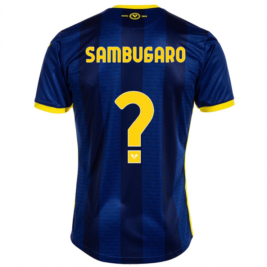 Damen Fußball Mattia Sambugaro #0 Marine Heimtrikot Trikot 2023/24 T-Shirt Luxemburg