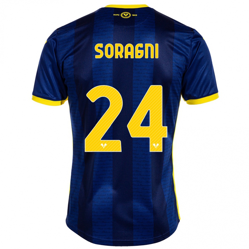 Damen Fußball Alberto Soragni #24 Marine Heimtrikot Trikot 2023/24 T-Shirt Luxemburg