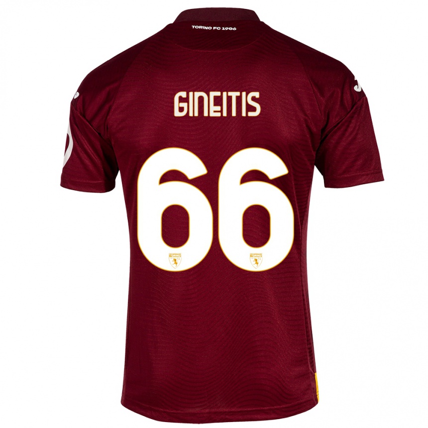 Damen Fußball Gvidas Gineitis #66 Dunkelrot Heimtrikot Trikot 2023/24 T-Shirt Luxemburg