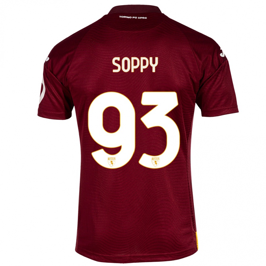 Damen Fußball Brandon Soppy #93 Dunkelrot Heimtrikot Trikot 2023/24 T-Shirt Luxemburg