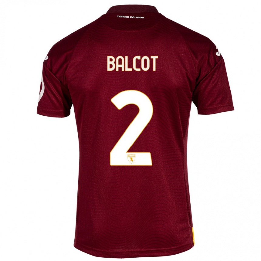 Damen Fußball Côme Bianay Balcot #2 Dunkelrot Heimtrikot Trikot 2023/24 T-Shirt Luxemburg