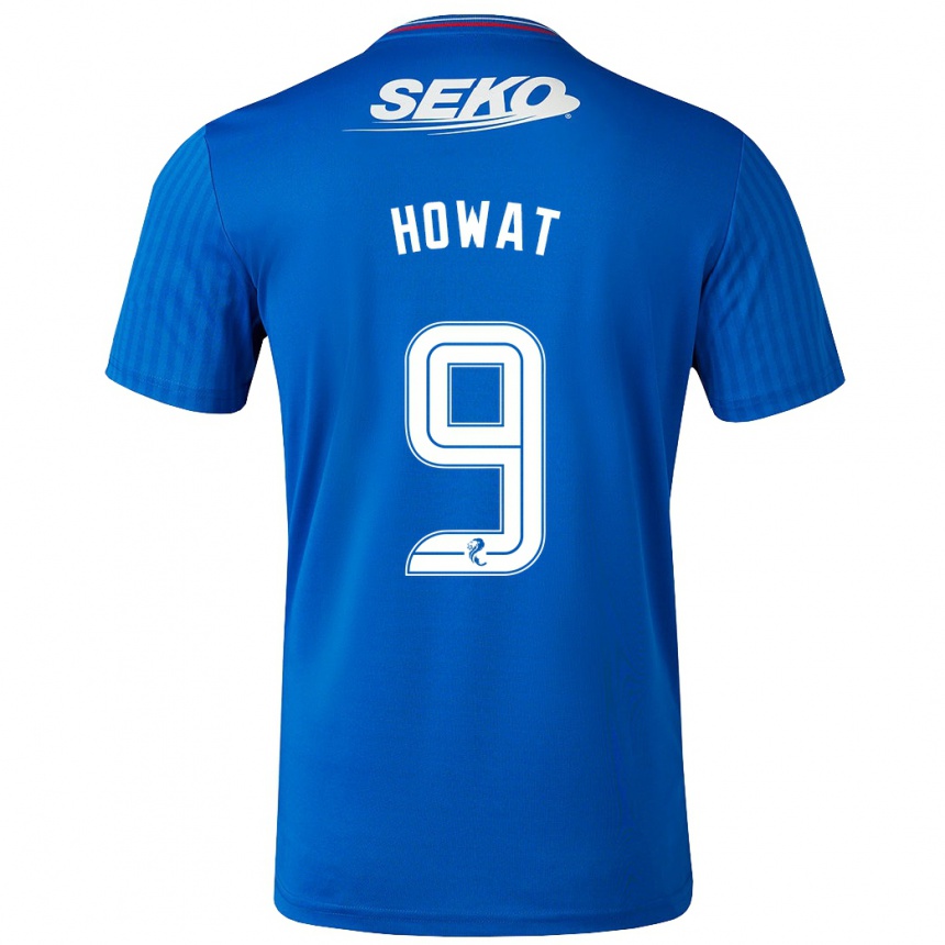 Damen Fußball Kirsty Howat #9 Blau Heimtrikot Trikot 2023/24 T-Shirt Luxemburg
