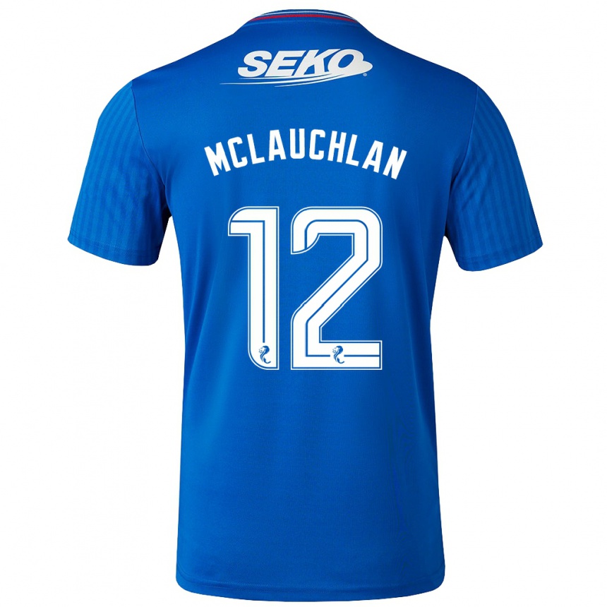 Damen Fußball Rachel Mclauchlan #12 Blau Heimtrikot Trikot 2023/24 T-Shirt Luxemburg