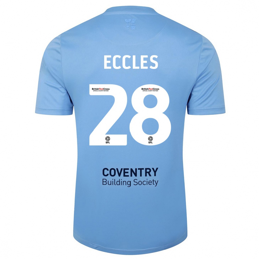 Damen Fußball Josh Eccles #28 Himmelblau Heimtrikot Trikot 2023/24 T-Shirt Luxemburg