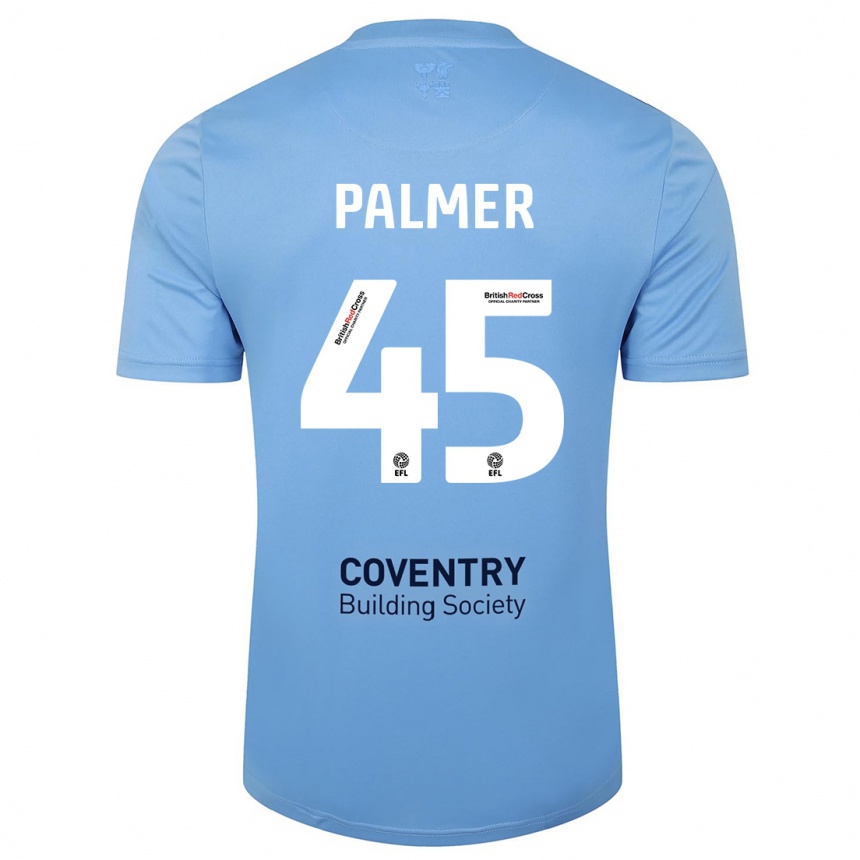 Damen Fußball Kasey Palmer #45 Himmelblau Heimtrikot Trikot 2023/24 T-Shirt Luxemburg