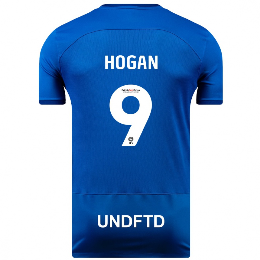 Damen Fußball Scott Hogan #9 Blau Heimtrikot Trikot 2023/24 T-Shirt Luxemburg