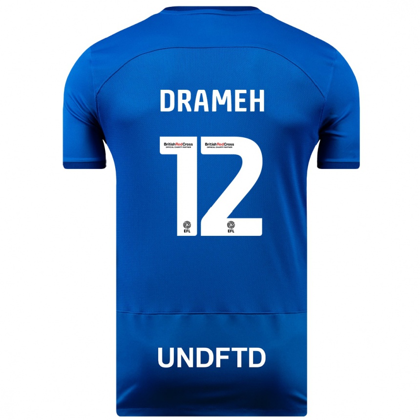 Damen Fußball Cody Drameh #12 Blau Heimtrikot Trikot 2023/24 T-Shirt Luxemburg