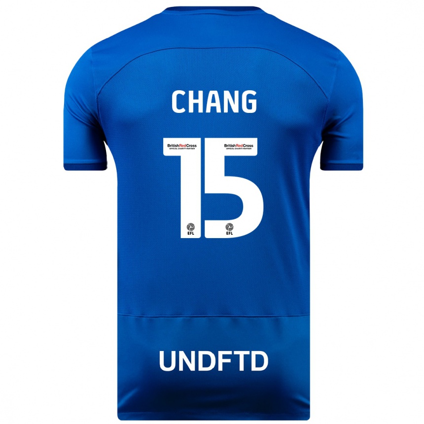Damen Fußball Alfie Chang #15 Blau Heimtrikot Trikot 2023/24 T-Shirt Luxemburg