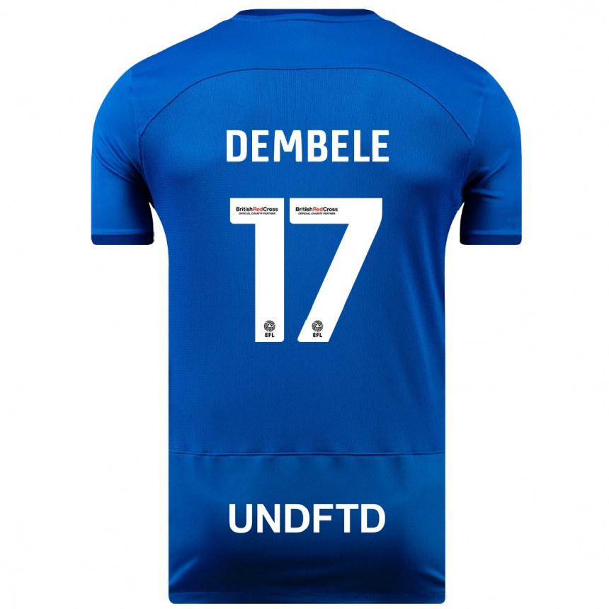 Damen Fußball Siriki Dembélé #17 Blau Heimtrikot Trikot 2023/24 T-Shirt Luxemburg
