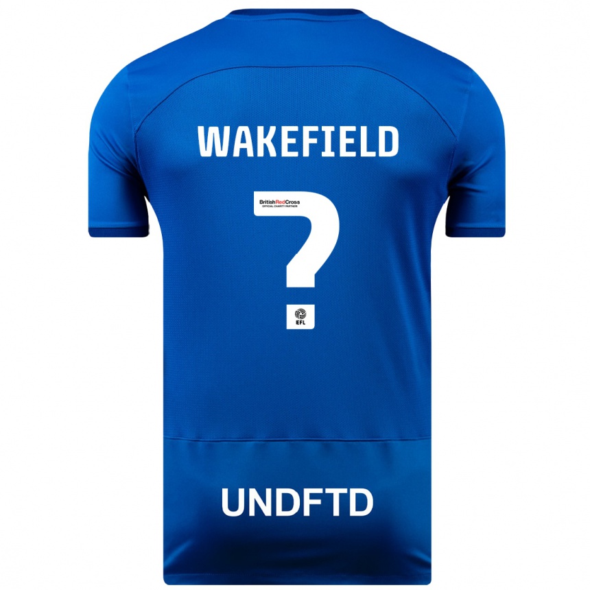 Damen Fußball Kieran Wakefield #0 Blau Heimtrikot Trikot 2023/24 T-Shirt Luxemburg