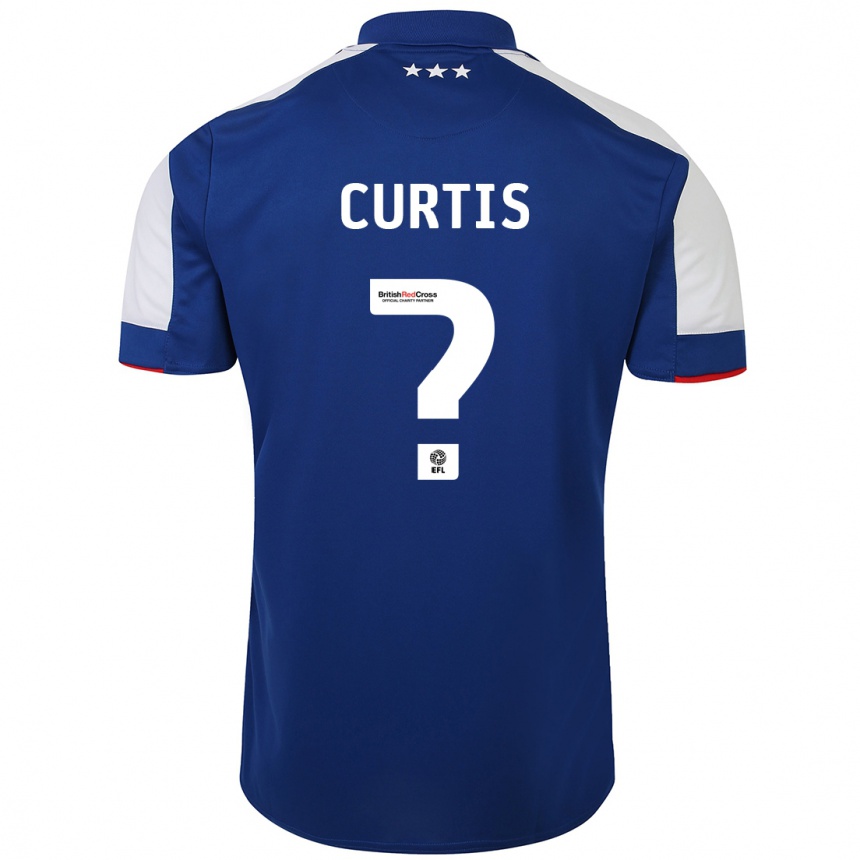 Damen Fußball Henry Curtis #0 Blau Heimtrikot Trikot 2023/24 T-Shirt Luxemburg