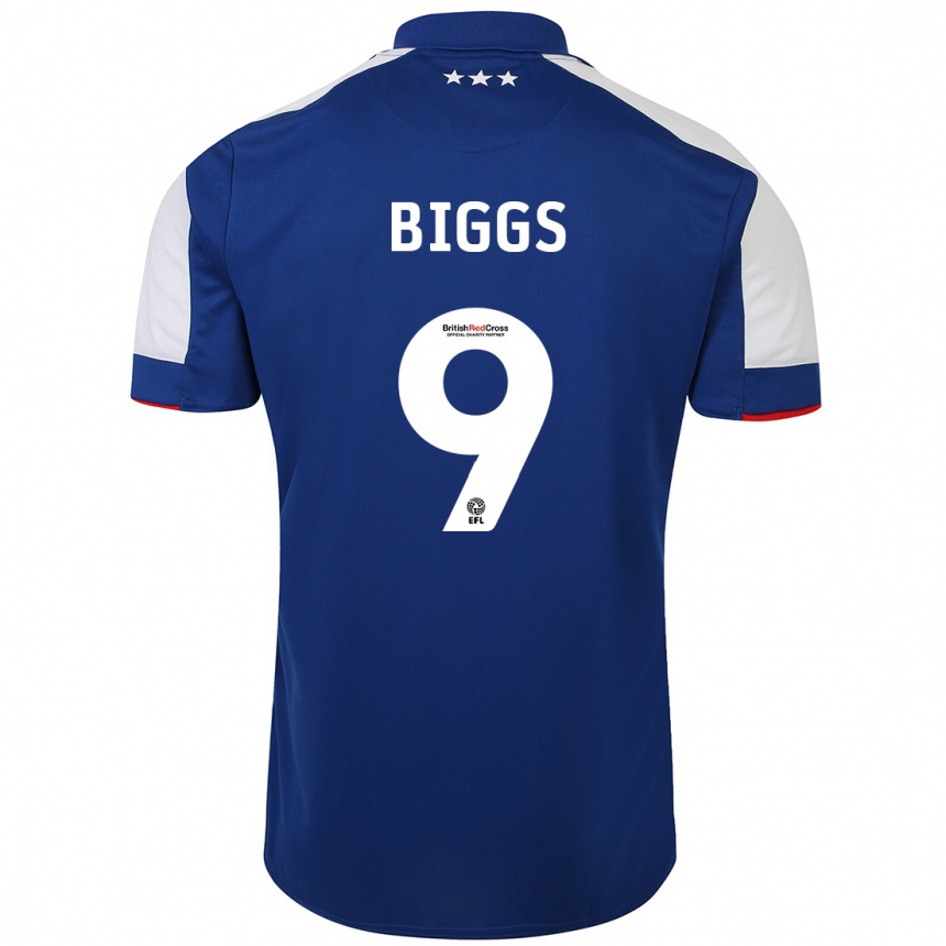 Damen Fußball Maddie Biggs #9 Blau Heimtrikot Trikot 2023/24 T-Shirt Luxemburg