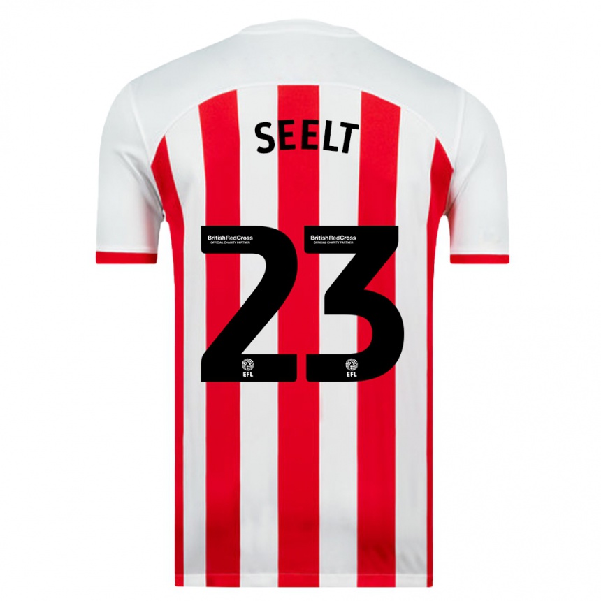 Damen Fußball Jenson Seelt #23 Weiß Heimtrikot Trikot 2023/24 T-Shirt Luxemburg