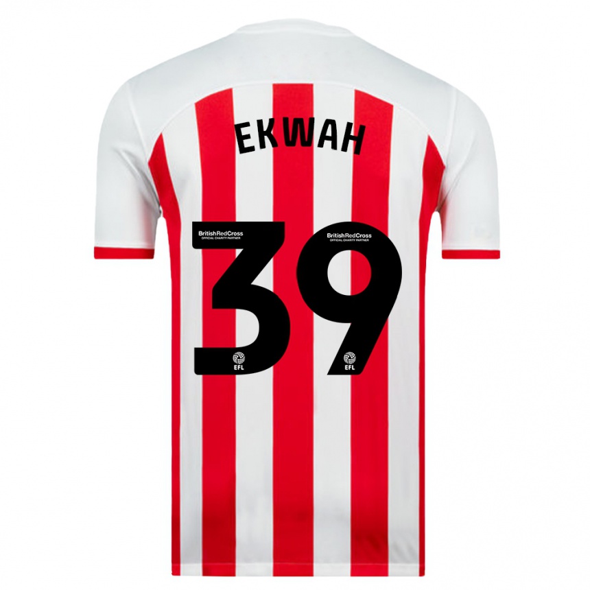 Damen Fußball Pierre Ekwah #39 Weiß Heimtrikot Trikot 2023/24 T-Shirt Luxemburg