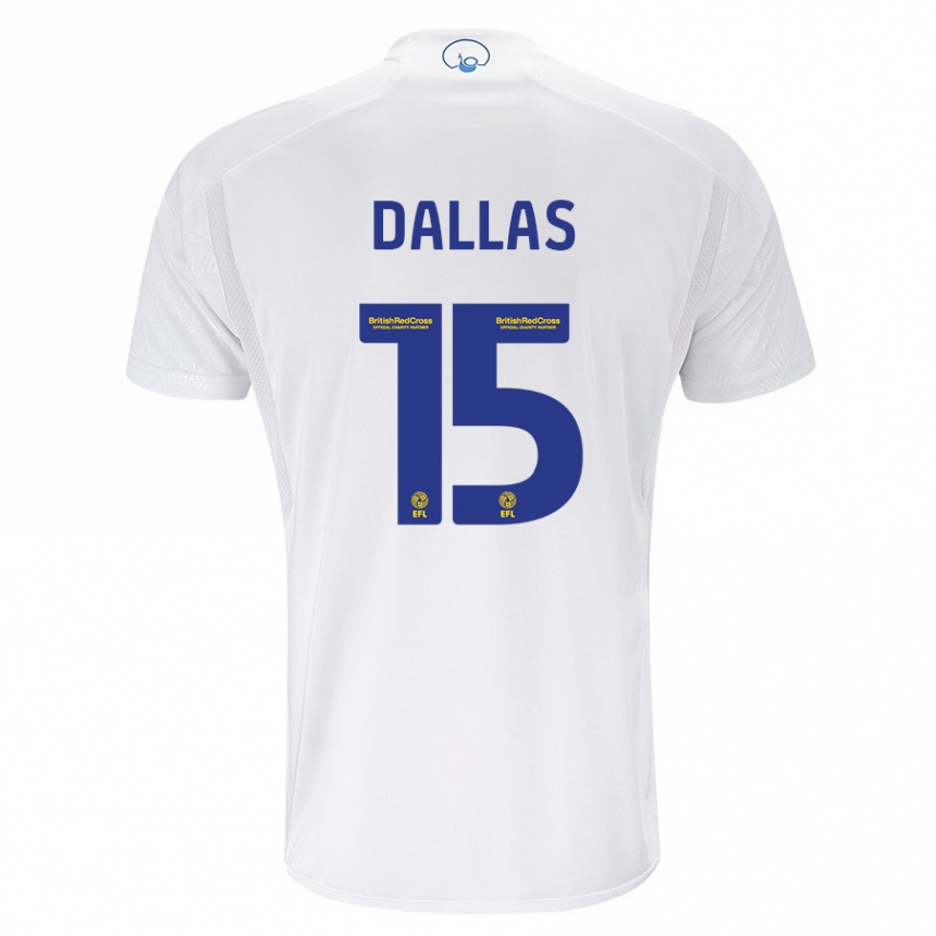 Damen Fußball Stuart Dallas #15 Weiß Heimtrikot Trikot 2023/24 T-Shirt Luxemburg