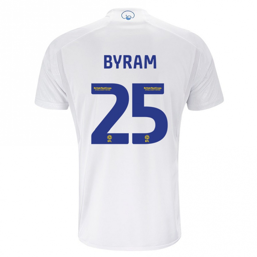 Damen Fußball Sam Byram #25 Weiß Heimtrikot Trikot 2023/24 T-Shirt Luxemburg