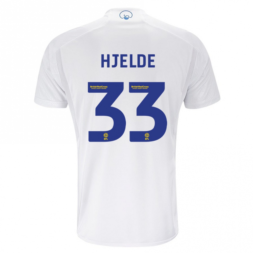 Damen Fußball Leo Fuhr Hjelde #33 Weiß Heimtrikot Trikot 2023/24 T-Shirt Luxemburg