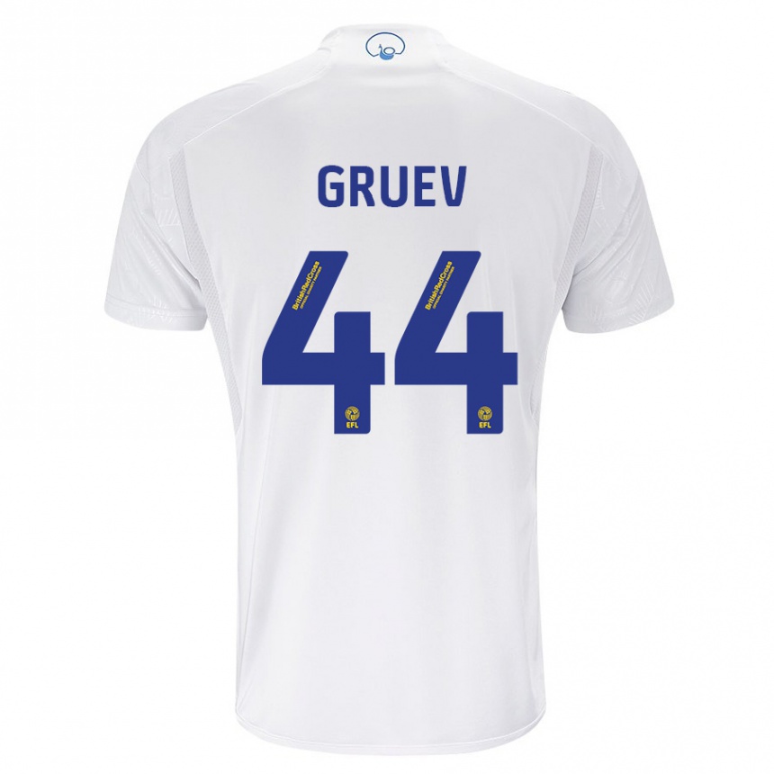 Damen Fußball Ilia Gruev #44 Weiß Heimtrikot Trikot 2023/24 T-Shirt Luxemburg