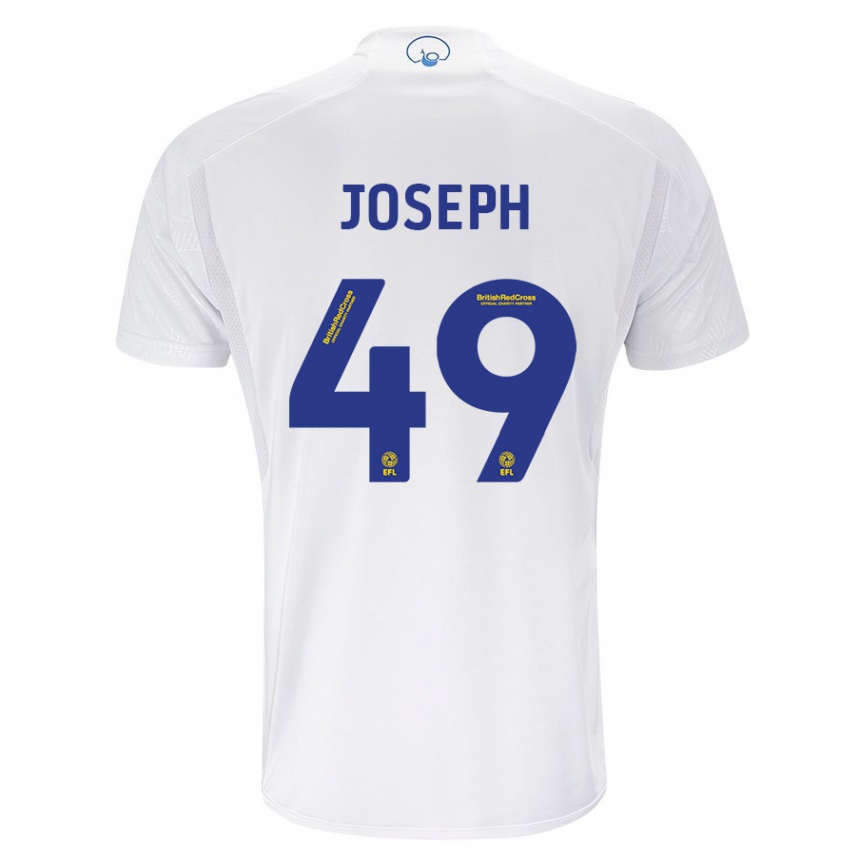 Damen Fußball Mateo Joseph #49 Weiß Heimtrikot Trikot 2023/24 T-Shirt Luxemburg