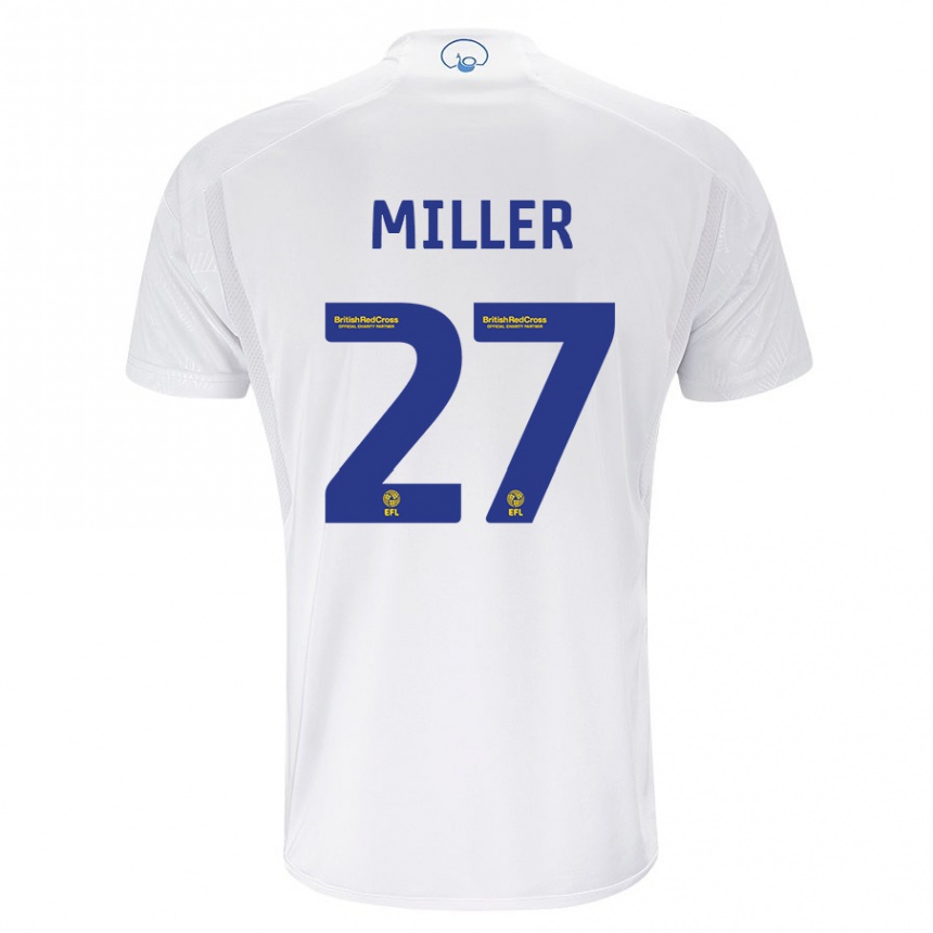 Damen Fußball Amari Miller #27 Weiß Heimtrikot Trikot 2023/24 T-Shirt Luxemburg