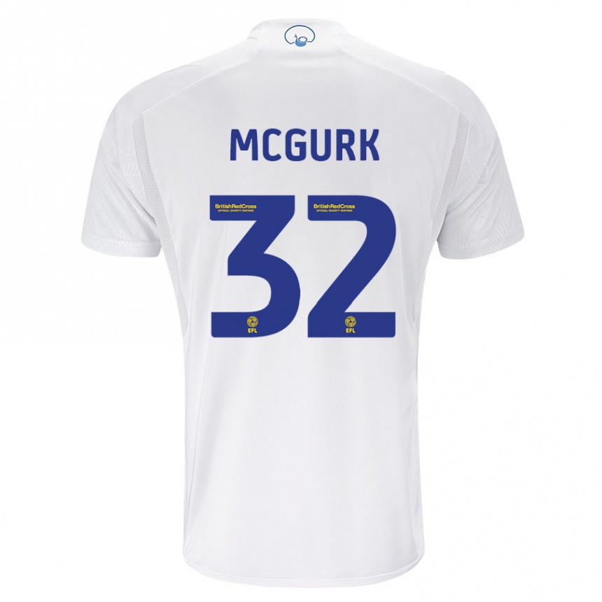 Damen Fußball Sean Mcgurk #32 Weiß Heimtrikot Trikot 2023/24 T-Shirt Luxemburg