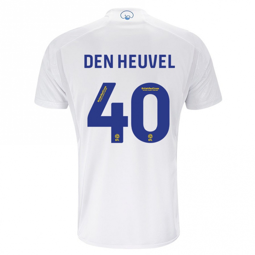 Damen Fußball Dani Van Den Heuvel #40 Weiß Heimtrikot Trikot 2023/24 T-Shirt Luxemburg