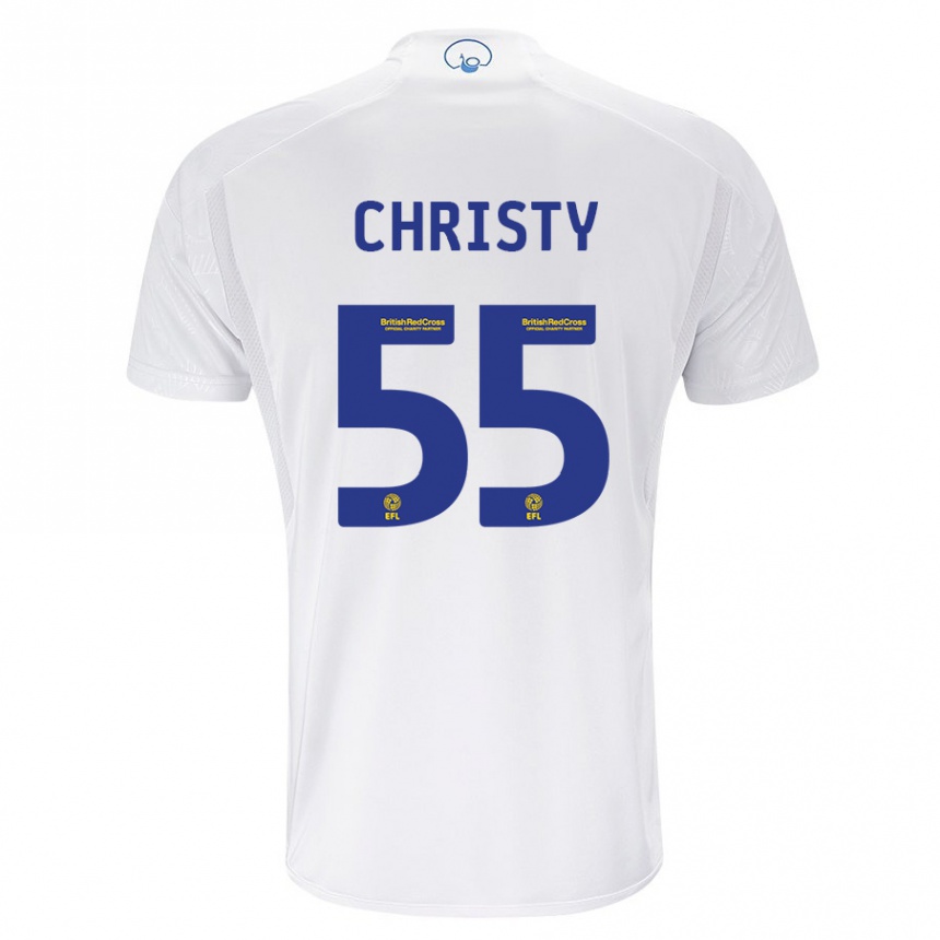 Damen Fußball Harry Christy #55 Weiß Heimtrikot Trikot 2023/24 T-Shirt Luxemburg