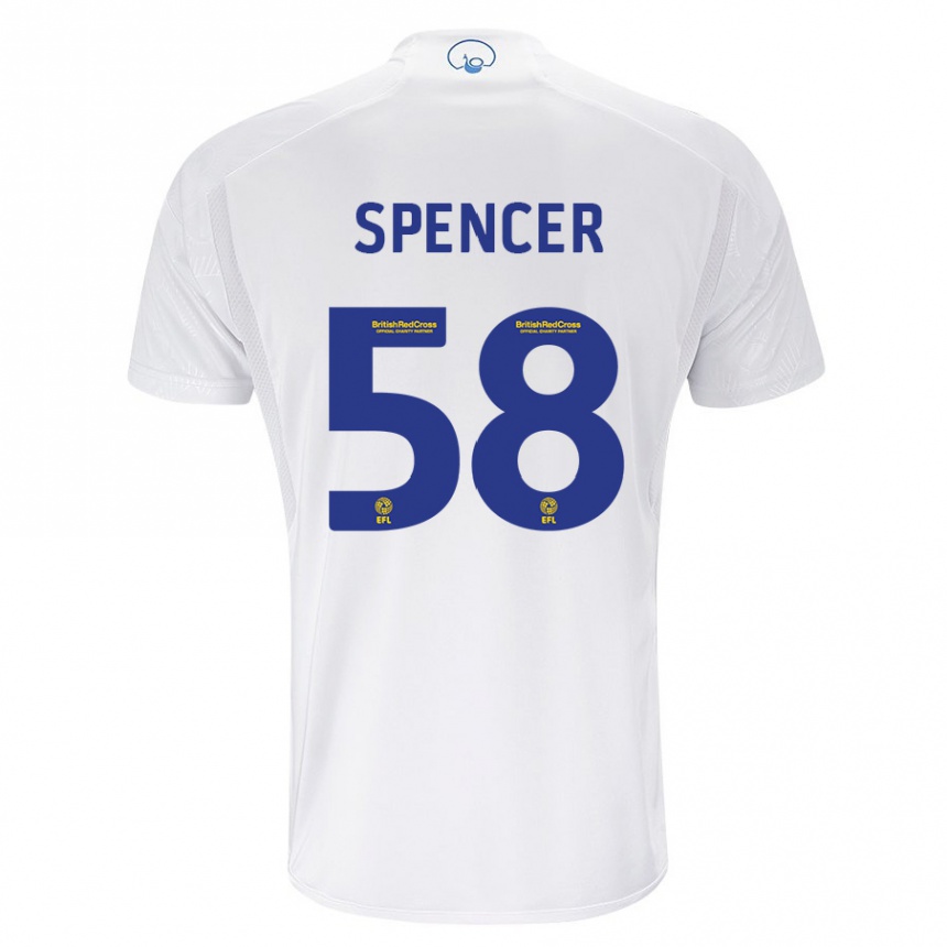 Damen Fußball Morten Spencer #58 Weiß Heimtrikot Trikot 2023/24 T-Shirt Luxemburg