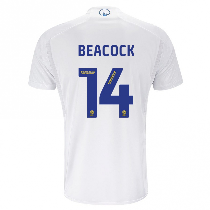 Damen Fußball Molly Beacock #14 Weiß Heimtrikot Trikot 2023/24 T-Shirt Luxemburg