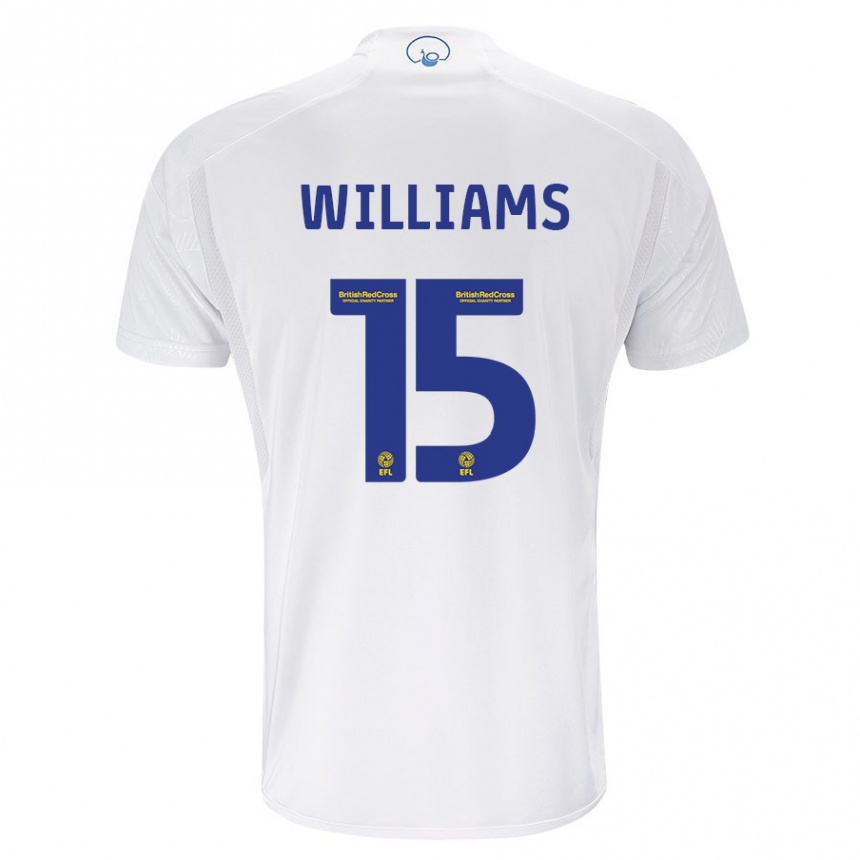 Damen Fußball Paige Williams #15 Weiß Heimtrikot Trikot 2023/24 T-Shirt Luxemburg