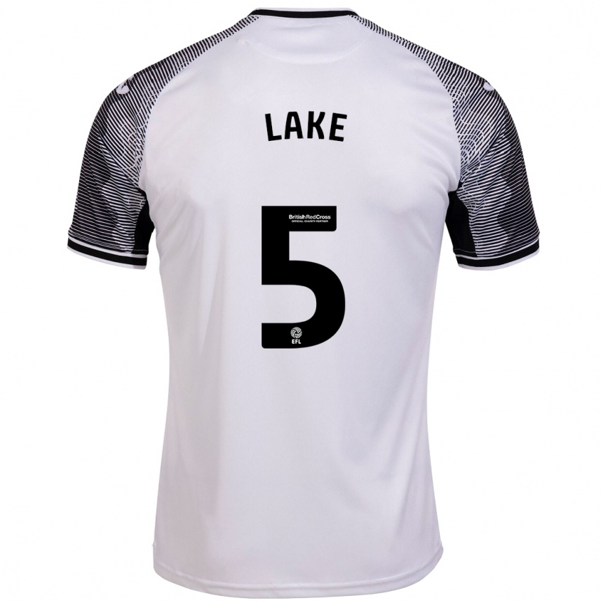 Damen Fußball Ellie Lake #5 Weiß Heimtrikot Trikot 2023/24 T-Shirt Luxemburg