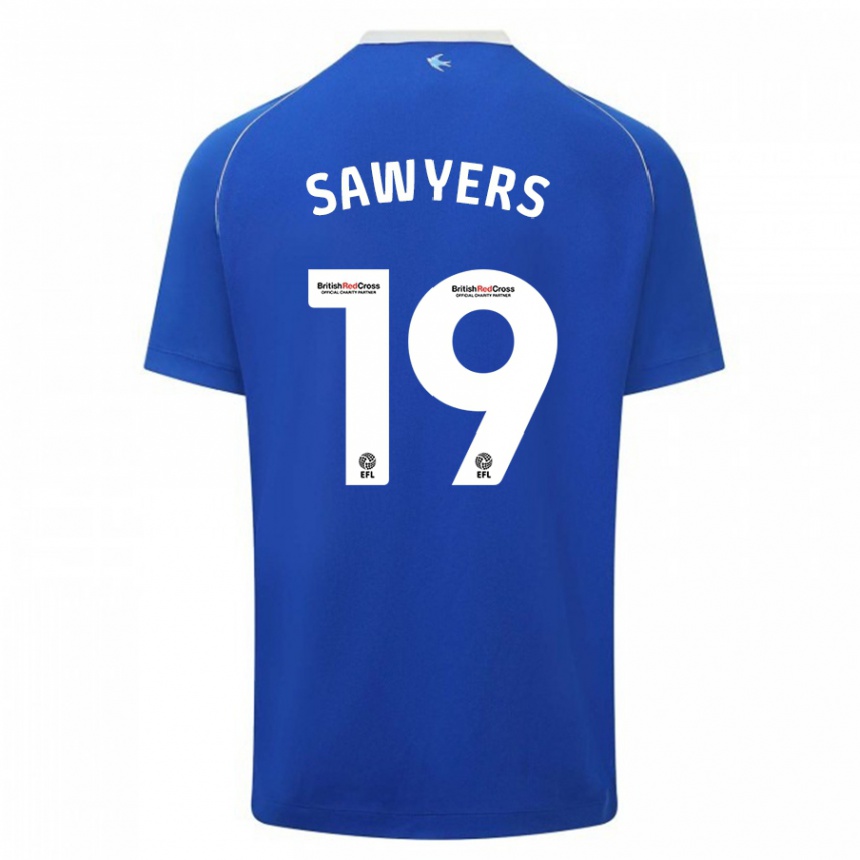 Damen Fußball Romaine Sawyers #19 Blau Heimtrikot Trikot 2023/24 T-Shirt Luxemburg