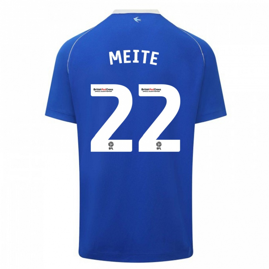 Damen Fußball Yakou Méïté #22 Blau Heimtrikot Trikot 2023/24 T-Shirt Luxemburg