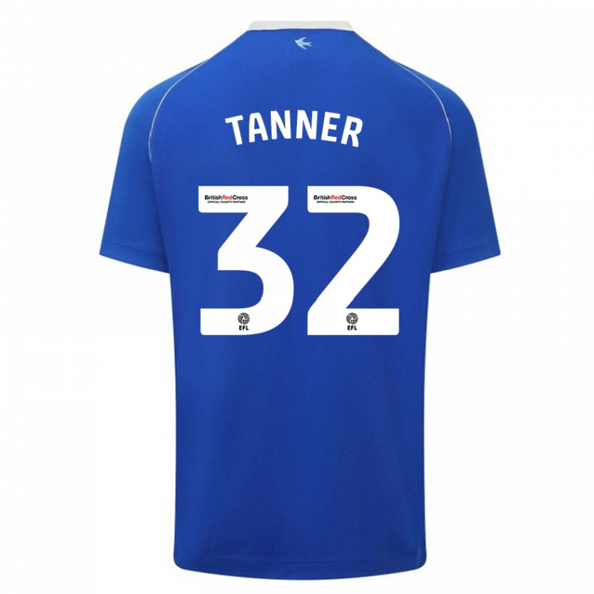 Damen Fußball Ollie Tanner #32 Blau Heimtrikot Trikot 2023/24 T-Shirt Luxemburg