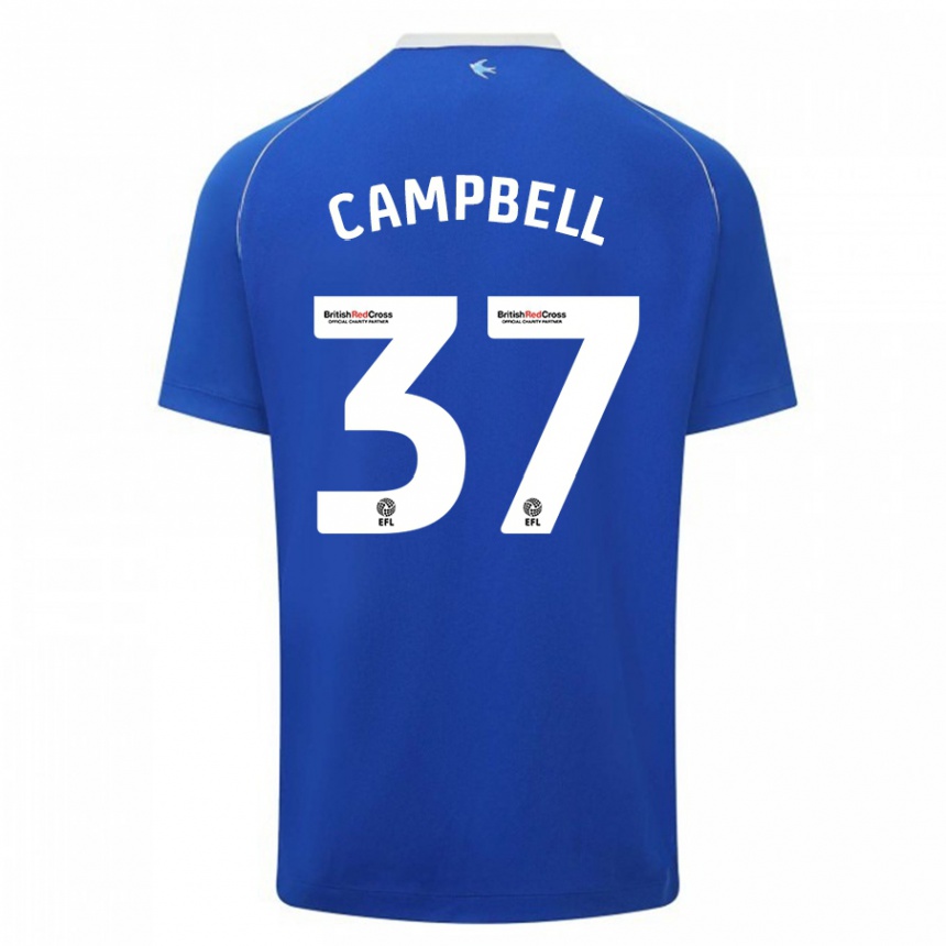 Damen Fußball Vontae Daley-Campbell #37 Blau Heimtrikot Trikot 2023/24 T-Shirt Luxemburg