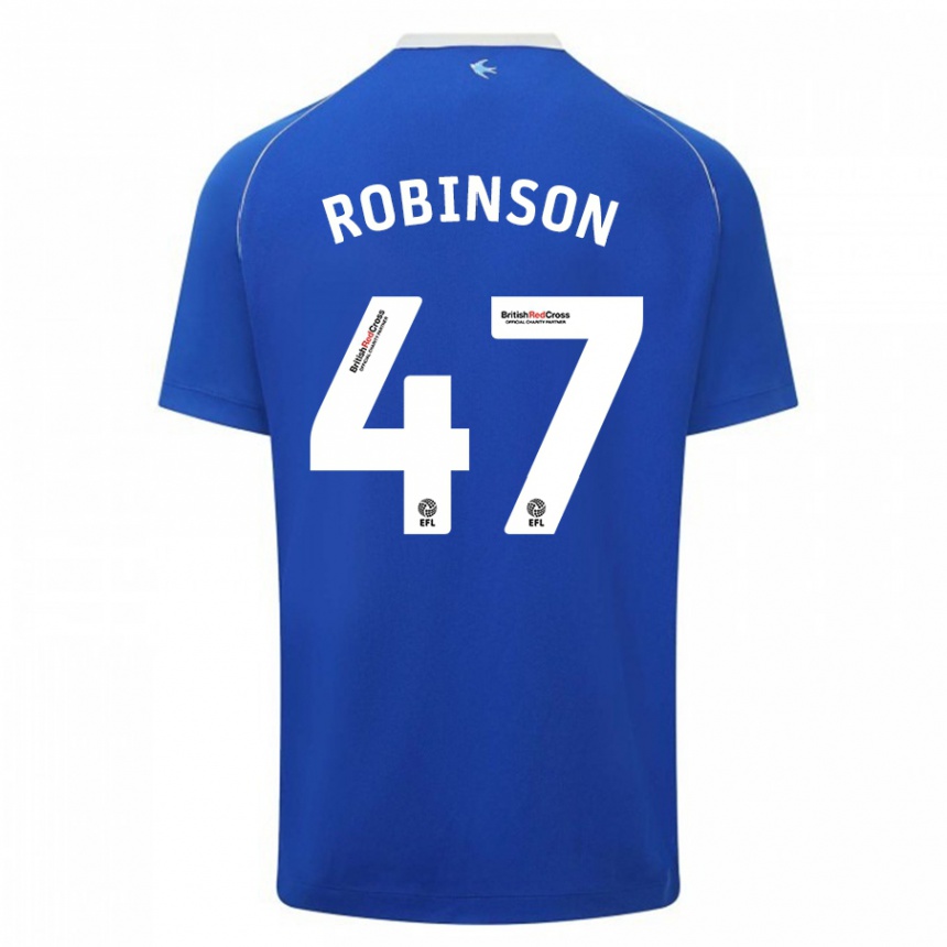 Damen Fußball Callum Robinson #47 Blau Heimtrikot Trikot 2023/24 T-Shirt Luxemburg
