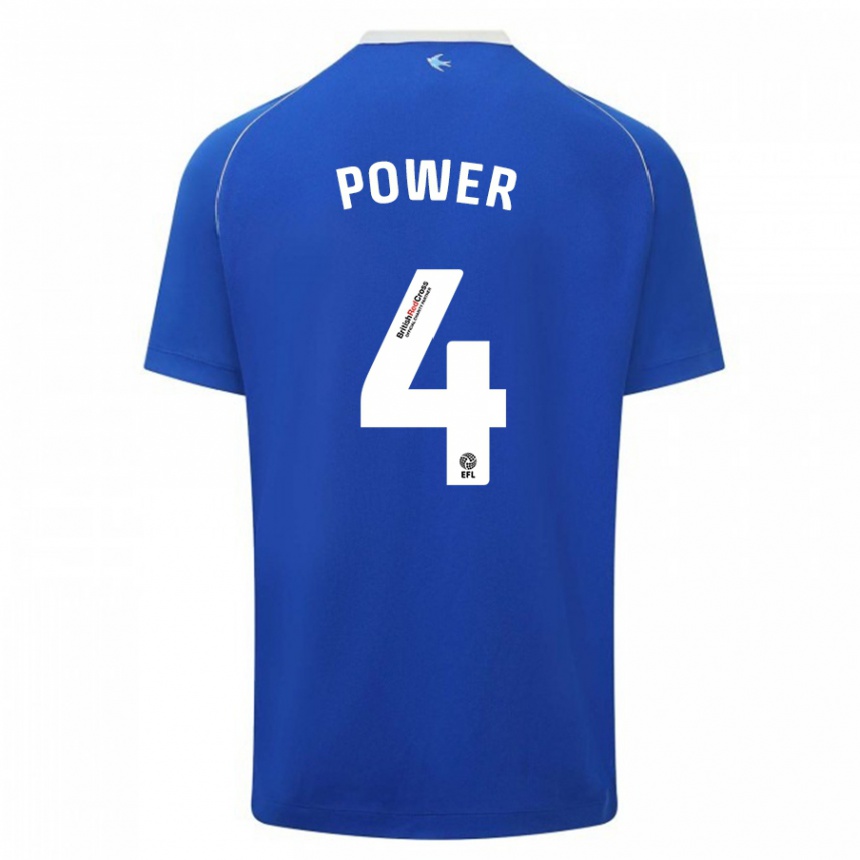 Damen Fußball Hannah Power #4 Blau Heimtrikot Trikot 2023/24 T-Shirt Luxemburg